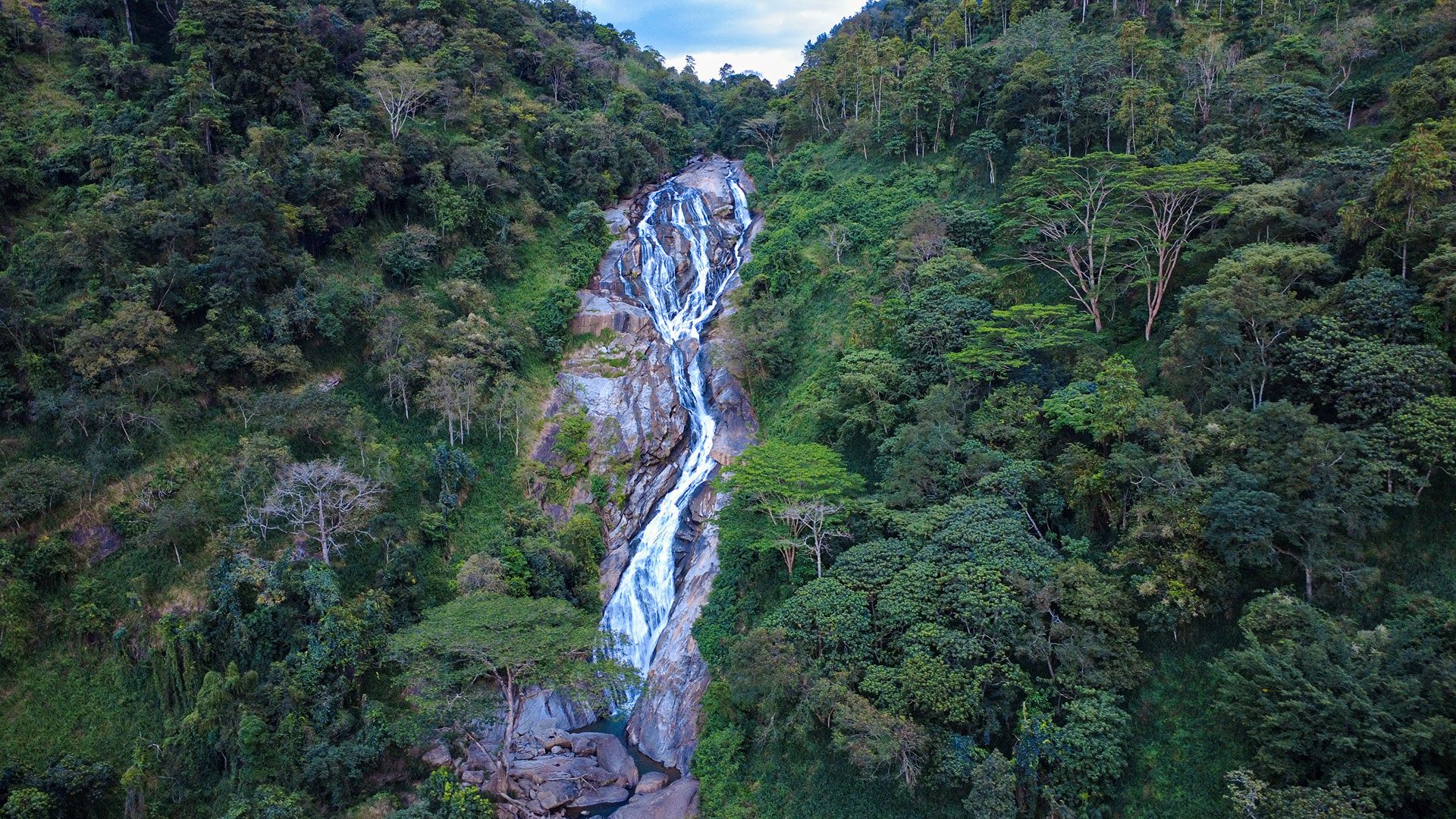 Asupini Ella Waterfall plunging 30 meters in Aranayaka region
